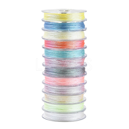 12 Rolls 12 Colors Luminous Polyester Sewing Thread OCOR-WH0087-05-1