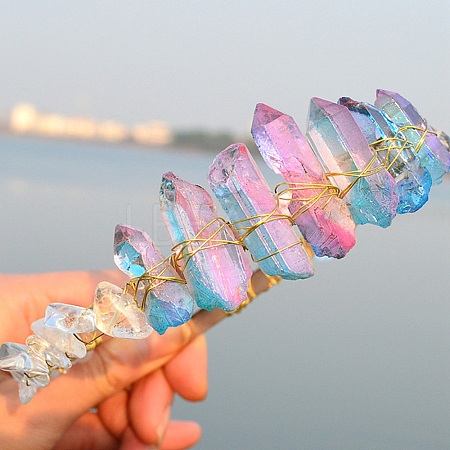 Natural Electroplated Crystal Hair Bands PW-WG6526D-02-1