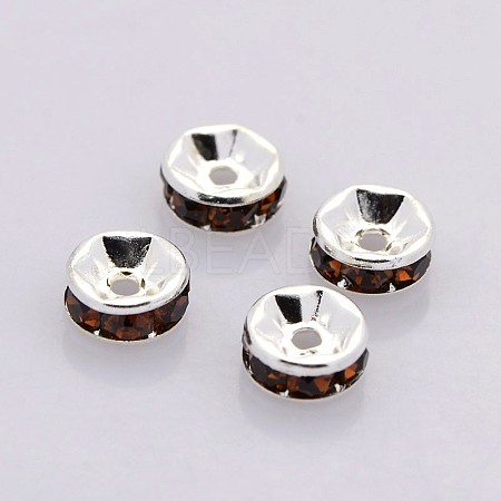 Brass Grade A Rhinestone Spacer Beads RB-A014-Z7mm-15S-1