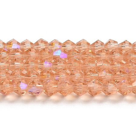 Transparent Electroplate Glass Beads Strands EGLA-A039-T4mm-L15-1