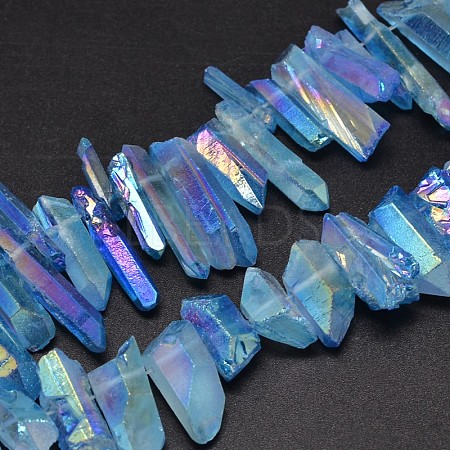 Electroplated Natural Quartz Crystal Beads Strands G-A142-03C-1