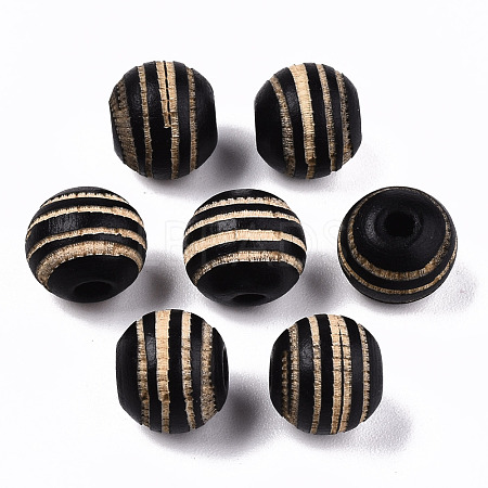 Painted Natural Wood Beads WOOD-T021-54A-01-1