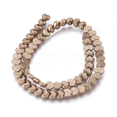 Electroplated Non-magnetic Synthetic Hematite Beads Strands G-P392-Q09-1