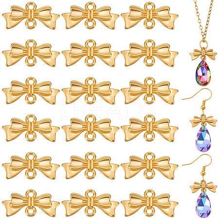 20Pcs 304 Stainless Steel Bowknot Links Connector Charms STAS-BBC0010-46-1