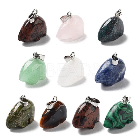 Natural & Synthetic Mixed Gemstone Pendants G-B068-04P-1