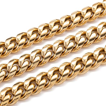 304 Stainless Steel Cuban Link Chain STAS-B019-02D-G-1