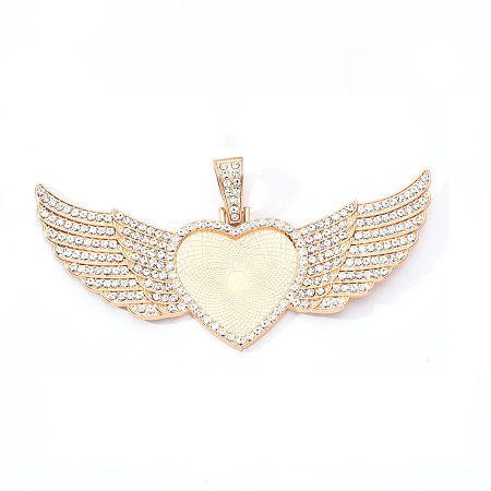 Alloy Pendant Cabochon Settings X-PALLOY-S107-001KC-RS-1