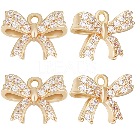 Beebeecraft 12Pcs Rack Plating Brass Micro Pave Cubic Zirconia Charms ZIRC-BBC0002-60LG-1