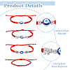 8Pcs 8 Style Lampwork Evil Eye Braided Bead Bracelets Set BJEW-FI0001-45-5