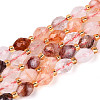 Natural Hematoid Quartz/Ferruginous Quartz Beads Strands G-N342-53-8x6-13-2