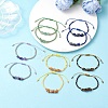 2Pcs Natural Mixed Gemstone & Glass Seed Beads Braided Bead Bracelets for Women BJEW-MZ00247-2
