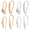 Beebeecraft 16Pcs 8 Style Brass Micro Pave Clear Cubic Zirconia Earring Hooks KK-BBC0012-30-1