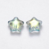 Transparent Spray Painted Glass Beads GLAA-R211-04-G01-2