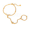 304 Stainless Steel Pave Clear Cubic Zirconia Heart Link Ring Bracelets for Women WGBEB4D-01-5