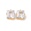 Brass Clear Cubic Zirconia Cabochons STAS-M294-30B-1