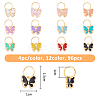 96Pcs 12 Colors Butterfly Alloy Enamel Shoe Charms PALLOY-FH00001-2