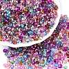 6/0 Baking Paint Transparent Fringe Glass Seed Beads SEED-N006-06-1