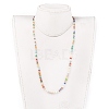 Electroplate Faceted Abacus Glass Beaded Necklaces NJEW-JN02624-3