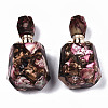 Assembled Synthetic Bronzite and Imperial Jasper Openable Perfume Bottle Pendants G-S366-059G-2