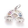 Brass Micro Pave Cubic Zirconia Pendants ZIRC-G166-26-3