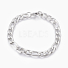 304 Stainless Steel Figaro Chain Bracelets BJEW-L636-08D-P-1