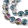 Half Rainbow Plated Electroplate Transparent Glass Beads Strands EGLA-G037-01A-HR01-3