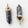Natural Snowflake Obsidian Pointed Pendants G-G902-A05-1