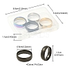 4Pcs 4 Colors 201 Stainless Steel Plain Band Rings Set for Women RJEW-YW0001-04-4