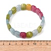 Dyed Natural White Jade Beaded Stretch Bracelets for Unisex G-K303-01K-04-5