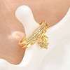 Brass Micro Pave Cubic Zirconia Finger Rings for Women CU-CBA0A21-03G-2