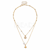 Brass Double Layer Necklaces NJEW-JN02941-01-2