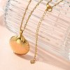 Summer Beach 304 Stainless Steel Pendant Rope Chain Necklaces for Women STAS-Z108-01G-04-2