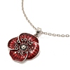 Alloy Poppy Flower Pendant Necklaces NJEW-B080-02P-1