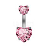 Heart Cubic Zirconia Belly Button Rings WG98059-05-1