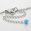 Round Synthetic Turquoise Beads Anklets AJEW-AN00103-01-3