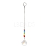Chakra Round Ball Crystal Suncatcher Dowsing Pendulum Pendants PALLOY-JF00461-02-6