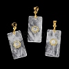 Natural Quartz Crystal Faceted Pendants G-A298-01G-10-1