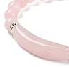 Natural Rose Quartz Beads Charm Bracelets BJEW-K164-B11-2