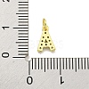 Letter Brass Micro Pave Clear Cubic Zirconia Pendants KK-K354-06G-A-3