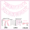 Word Happy Birthday Paper Card & Satin Bowknot Hanging Banners FEPA-WH0008-002-2