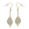 Natural Green Aventurine Braided Dangle Earring EJEW-JE04845-03-3