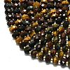 3-Color Dyed Natural Tiger Eye Beads Strands G-P573-A36-01-3