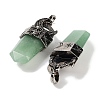 Natural Green Aventurine Faceted Sword Pendants G-Q163-01AS-01-2