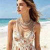 Boho Alloy Crystal Rhinestone Multi Layered Necklaces with Teardrop Tassel WG7D1FE-01-3