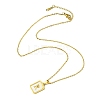 Ion Plating(IP) Rectangle with Initial Letter 304 Stainless Steel Pendant Necklace NJEW-R265-04G-R-3