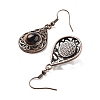 Natural Tiger Eye Teardrop Dangle Earrings EJEW-B055-02R-18-2