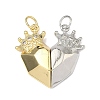 Valentine's Day Brass Micro Pave Clear Cubic Zirconia Split Pendants KK-A293-28B-G-1