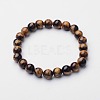 Natural Tiger Eye Beaded Stretch Bracelets X-BJEW-F203-04-6