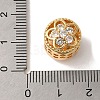 Flower Rack Plating Brass Micro Pave Cubic Zirconia European Beads KK-G511-04C-G-3