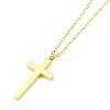 Ion Plating(IP) 304 Stainless Steel Cable Chain Religion Cross Pendant Necklaces for Women NJEW-K276-05A-G-1